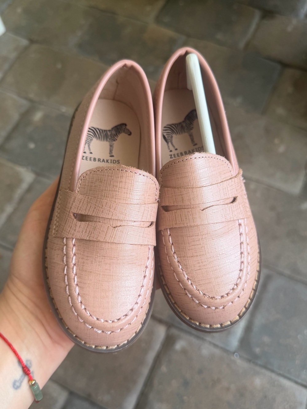 Blush Pink Penny Loafers for Boys